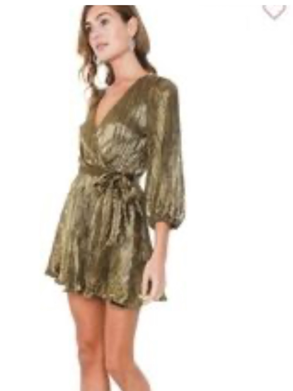 Bardot Belissa Pleat Dress in gold.Size 10
